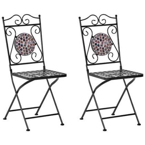 Beliani - CARPINO - Tuinstoel set van 2 - Zwart - Metaal