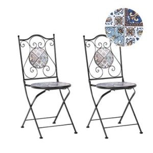 Beliani - CIVITA - Tuinstoel set van 2 - Zwart - Metaal