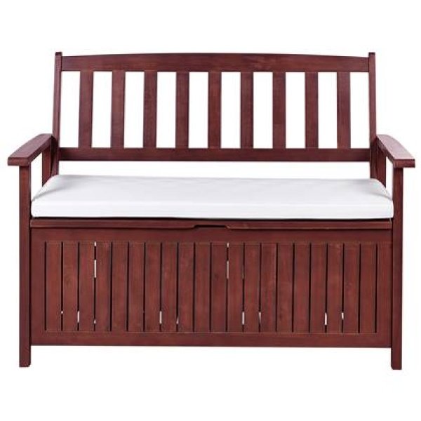 Beliani - SOVANA - Tuinbank - Mahonie|Wit - Acaciahout Beliani - SOVANA - Tuinbank - Mahonie|Wit - Acaciahout