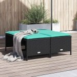 Tuinstoelen met kussens 4 stuks zwart polyrotan