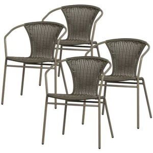 WOOOD Weston Stoelen Buiten - Rattan|Metaal - Jungle - Set van 4