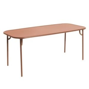 Week-end tuintafel 180x85 met dicht blad terracotta