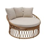 sweeek - Ronde loungebank in staal en imitatie rotan