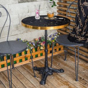 Artistiq Bistrotafel 'Kalman' Marmer, 57cm, kleur Zwart