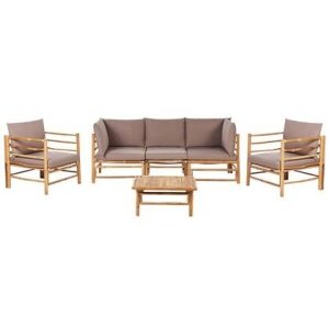 Beliani - CERRETO - Loungeset 5-zits - Taupe - Bamboe