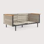 Ethnicraft Outdoor Loungebank Corbey Teakhout en aluminium, Zonder kussen - Zwart