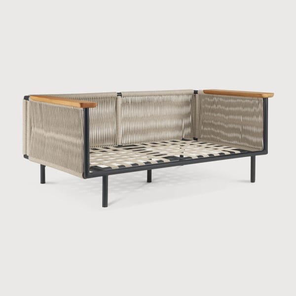 Ethnicraft Outdoor Loungebank Corbey Teakhout en aluminium, Zonder kussen - Zwart Ethnicraft Outdoor Loungebank Corbey Teakhout en aluminium, Zonder kussen - Zwart