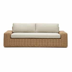 Kave Home 3-zits Bank Portlligat Rattan - Lichtgrijs
