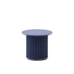 Kave Home Outdoor Bijzettafel 'Sedalis' Aluminium en touw, 50cm, kleur Donkerblauw