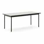 Kave Home Outdoor Eettafel 'Maurina' Cement en staal, 182 x 91cm, kleur Wit