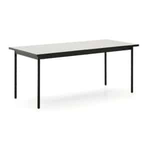 Kave Home Outdoor Eettafel 'Maurina' Cement en staal, 182 x 91cm, kleur Wit