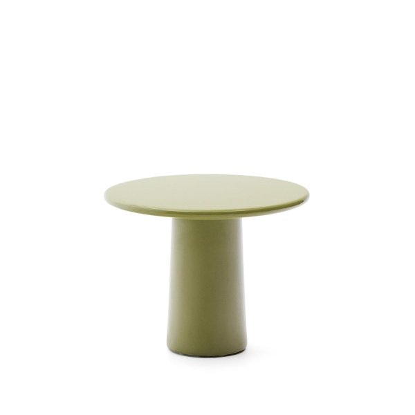 Kave Home Ronde Bijzettafel 'Albanella' Cement, 65cm, kleur Groen