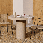 Kave Home Ronde Bistrotafel 'Aiguablava' Beton, 90cm, kleur Beige