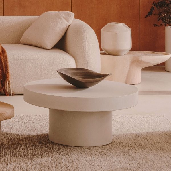 Kave Home Ronde Salontafel 'Aiguablava' Beton, 90cm