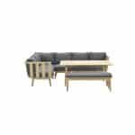 King L/D set 6-dlg acacia white wash/ antraciet - Garden impressions