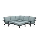 Lincoln lounge set 4-dlg carbon black/ mint grey - Garden impressions