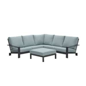 Lincoln lounge set 4-dlg carbon black/ mint grey - Garden impressions