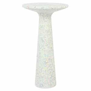 Zuiver Ronde Bijzettafel 'Victoria' Terrazzo, 56cm hoog, kleur Wit