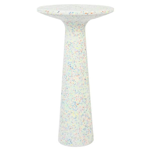 Zuiver Ronde Bijzettafel 'Victoria' Terrazzo, 56cm hoog, kleur Wit