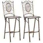 Beliani - BORMIO - Tuinbarkruk set van 2 - Zwart - IJzer