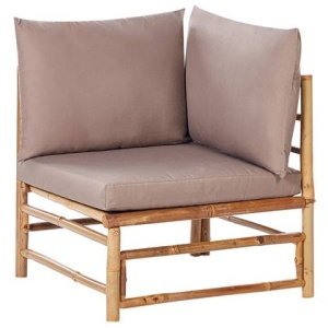 Beliani - CERRETO - Hoekmodule tuin - Taupe - Bamboe