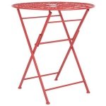 Beliani - SCARIO - Tuintafel - Rood - IJzer