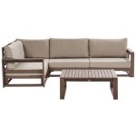 Beliani - TIMOR - Loungeset - Donkere houtkleur