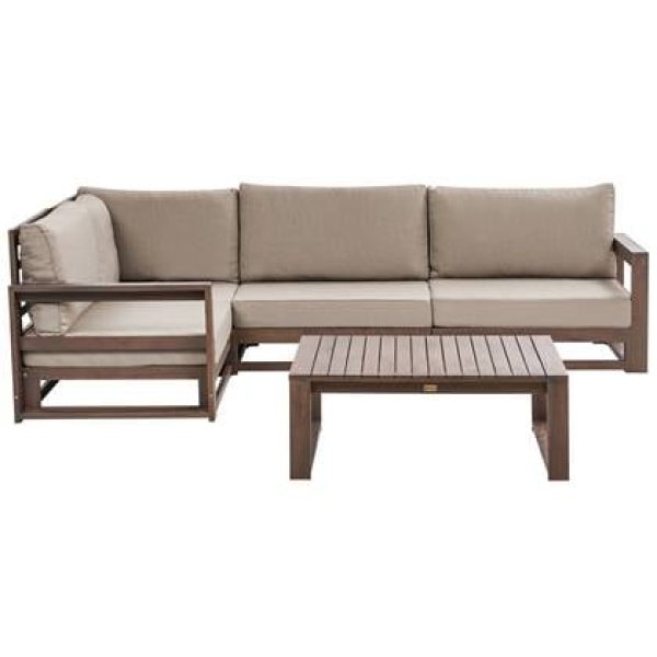 Beliani - TIMOR - Loungeset - Donkere houtkleur