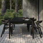 Ethnicraft Tuintafel 'Bok' Gevernist Teakhout, 300 x 110cm, kleur Zwart