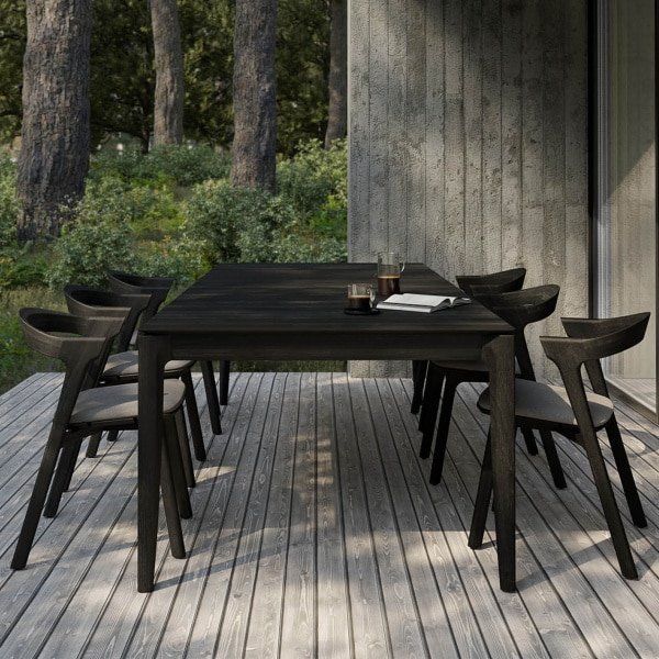 Ethnicraft Tuintafel 'Bok' Gevernist Teakhout, 300 x 110cm, kleur Zwart