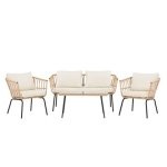 Fjôrd - Loungeset Naturel|Zwart Rotan - 72x142x72cm - Ortigia