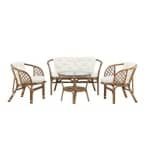 Fjôrd - Loungeset Off White|Bruin Rotan - 68x115x71cm - Wera