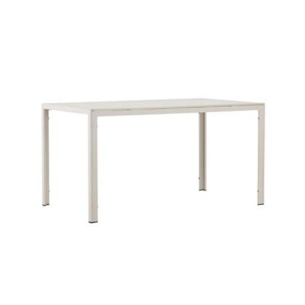 Fjôrd - Tuintafel Rechthoek - Beige Aluminium - 140x80x74cm - Mirko