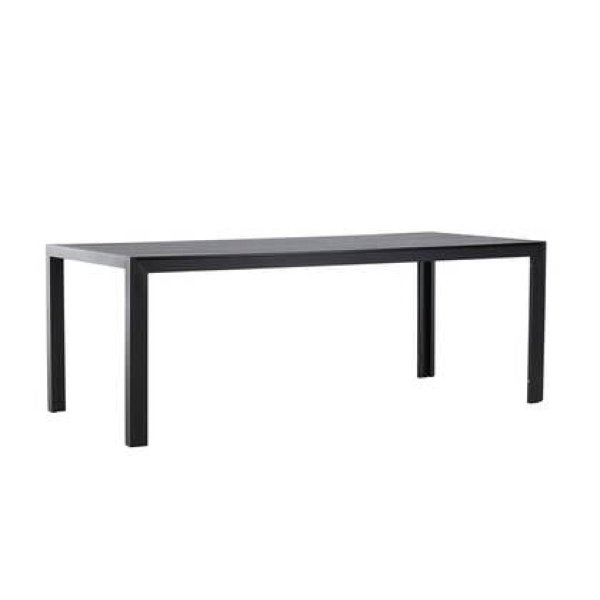 Fjôrd - Tuintafel Rechthoek - Zwart Aluminium - 205x90x74cm - Mirko