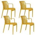 Housecraft Living Mante Tuinstoelen Geel - Set van 4