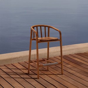 Kave Home Barkruk 'Turqueta' Teakhout (zithoogte 65cm)