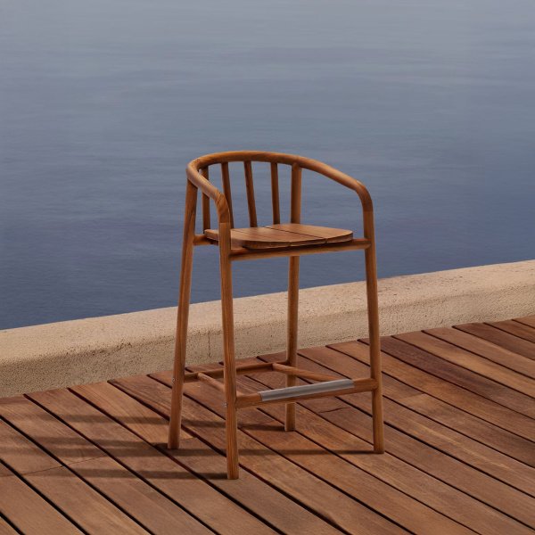 Kave Home Barkruk 'Turqueta' Teakhout (zithoogte 65cm)