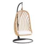 Kave Home Hangstoel 'Ekaterina' Met standaard, Rotan, kleur Naturel/Donkergrijs
