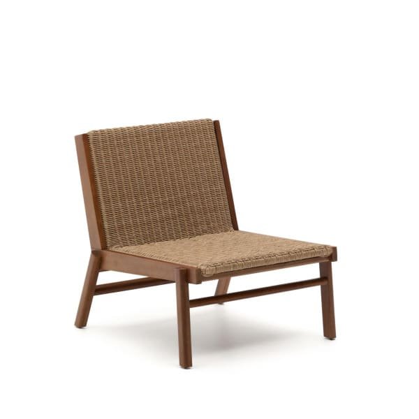 Kave Home Outdoor Fauteuil 'Itani' Acaciahout en rattan