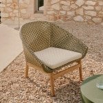 Kave Home Outdoor Fauteuil 'Olbia' Rattan en Teakhout