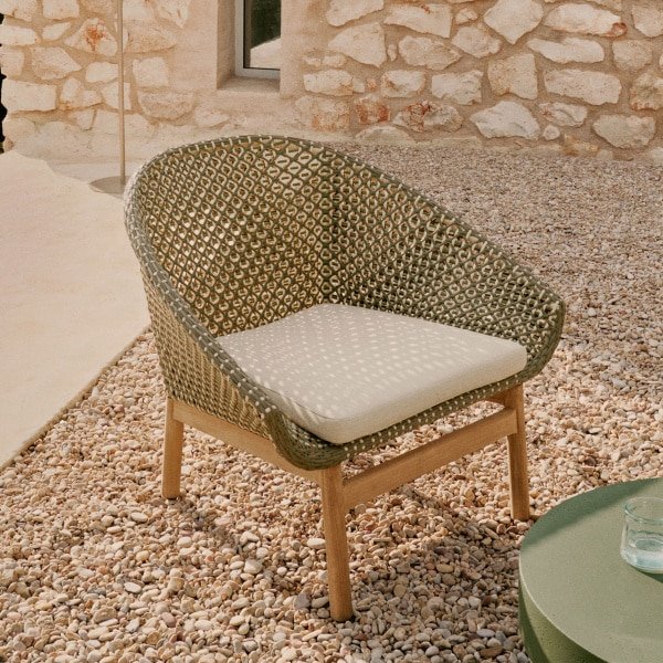 Kave Home Outdoor Fauteuil 'Olbia' Rattan en Teakhout