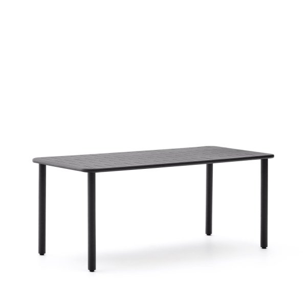 Kave Home Tuintafel 'Brai' Staal, 180 x 90cm, kleur Donkergrijs