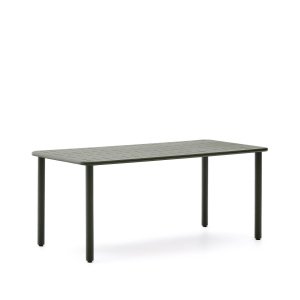 Kave Home Tuintafel 'Brai' Staal, 180 x 90cm, kleur Donkergroen