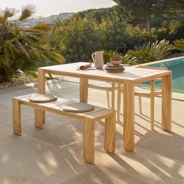 Kave Home Tuintafel 'Victoire' Teakhout, 200 x 100cm