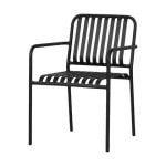 Lisomme Zahra metalen tuinstoel zwart - met armleuningen