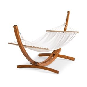 Nohr Hangmat 'Delisha' crèmewit, met standaard van acaciahout