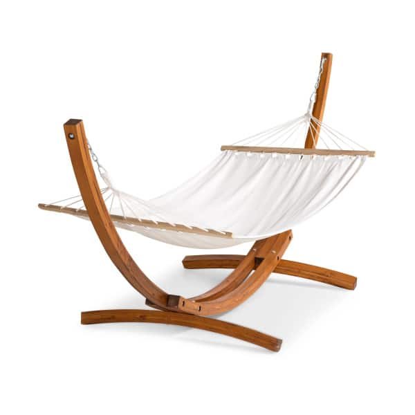 Nohr Hangmat 'Delisha' crèmewit, met standaard van acaciahout