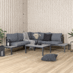 Nohr Loungeset 'Farzana' Met hoekbank en tafel, kleur Grijs/Zwart