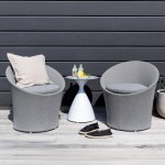 Nohr Loungeset 'Felica' Met 2 loungestoelen en tafel, kleur Grijs/Wit