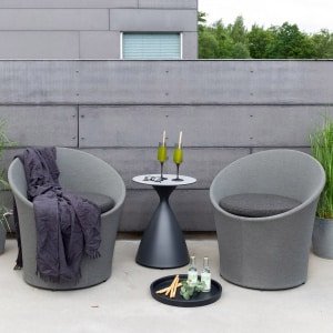 Nohr Loungeset 'Felica' Met 2 stoelen en tafel, kleur Zwart/Grijs